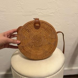 Rattan Canteen style Crossbody Purse